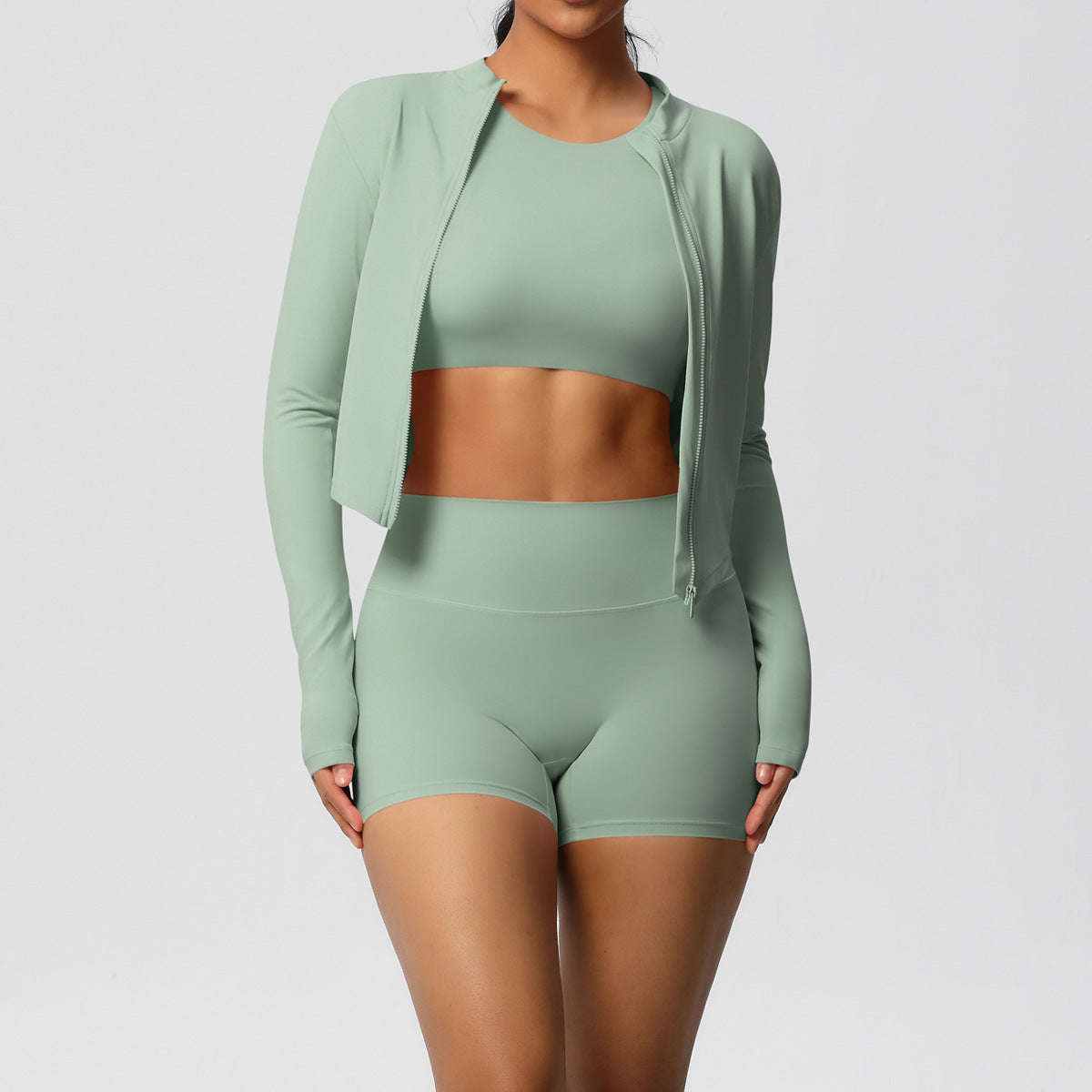 Long Sleeve Zipper Active Set